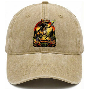 Funny Chupacabra Goat Taco Lover Washed Cotton Baseball Cap - Cinco De Mayo Party Gift TS12 Print Your Wear
