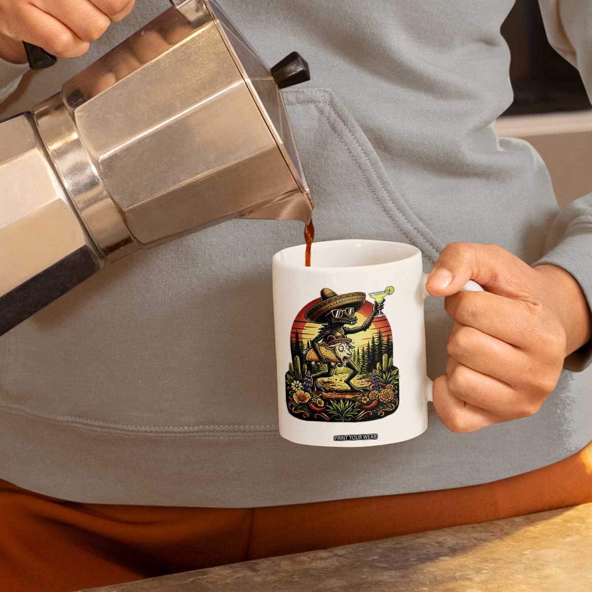 Funny Chupacabra Goat Taco Lover Coffee Mug Cinco De Mayo Party Gift TS12 Print Your Wear