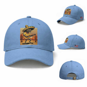 Funny Cinco De Mayo Chupacabra Baseball Cap Guitar Fiesta Gift TS12 Baseball Cap Universal Fit Light Blue Print Your Wear