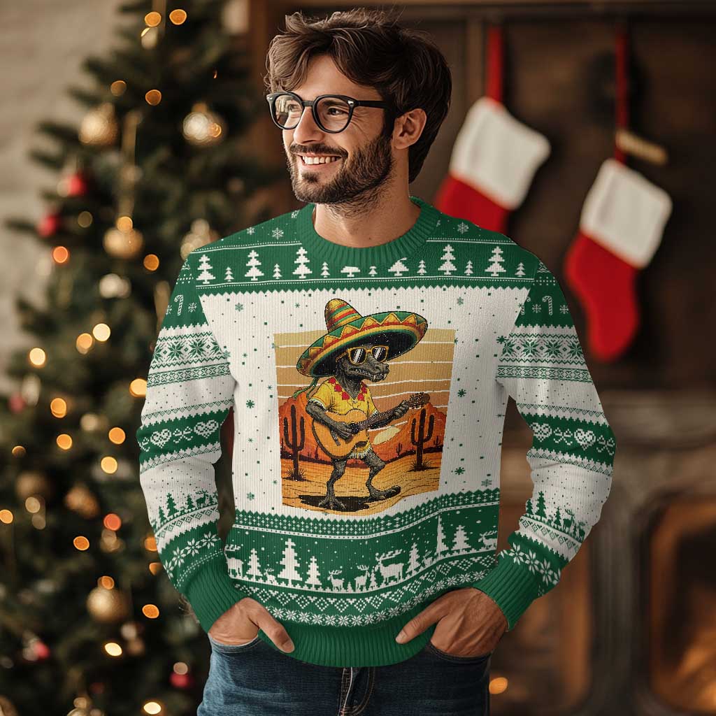 Funny Cinco De Mayo Chupacabra Ugly Christmas Sweater Guitar Fiesta Gift TS12 Beige Green Print Your Wear