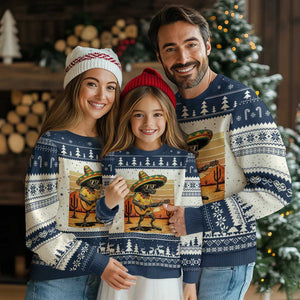 Funny Cinco De Mayo Chupacabra Ugly Christmas Sweater Guitar Fiesta Gift TS12 Beige Navy Print Your Wear