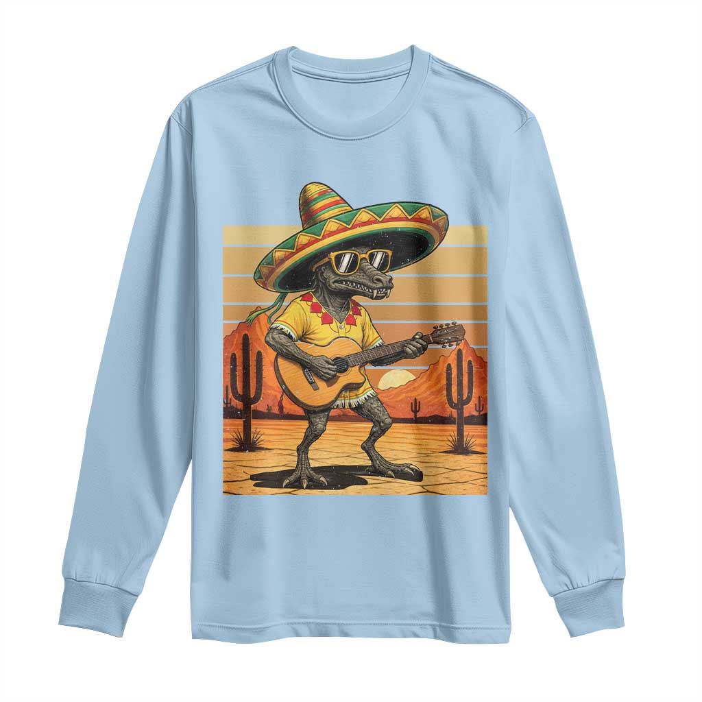 Funny Cinco De Mayo Chupacabra Long Sleeve Shirt Guitar Fiesta Gift TS12 Light Blue Print Your Wear