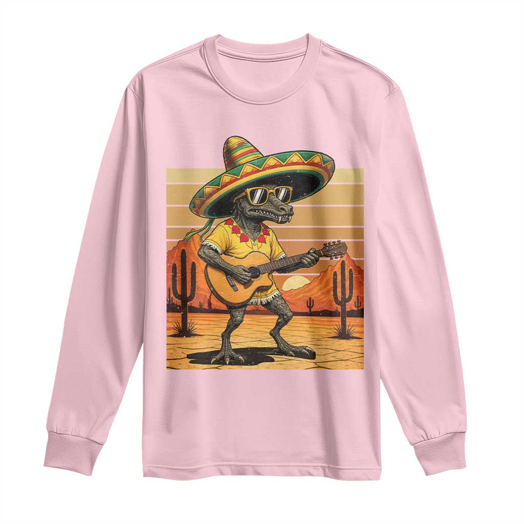 Funny Cinco De Mayo Chupacabra Long Sleeve Shirt Guitar Fiesta Gift TS12 Light Pink Print Your Wear