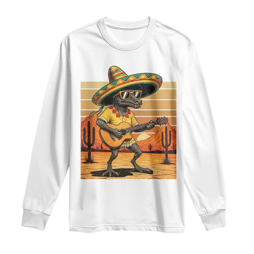 Funny Cinco De Mayo Chupacabra Long Sleeve Shirt Guitar Fiesta Gift TS12 White Print Your Wear