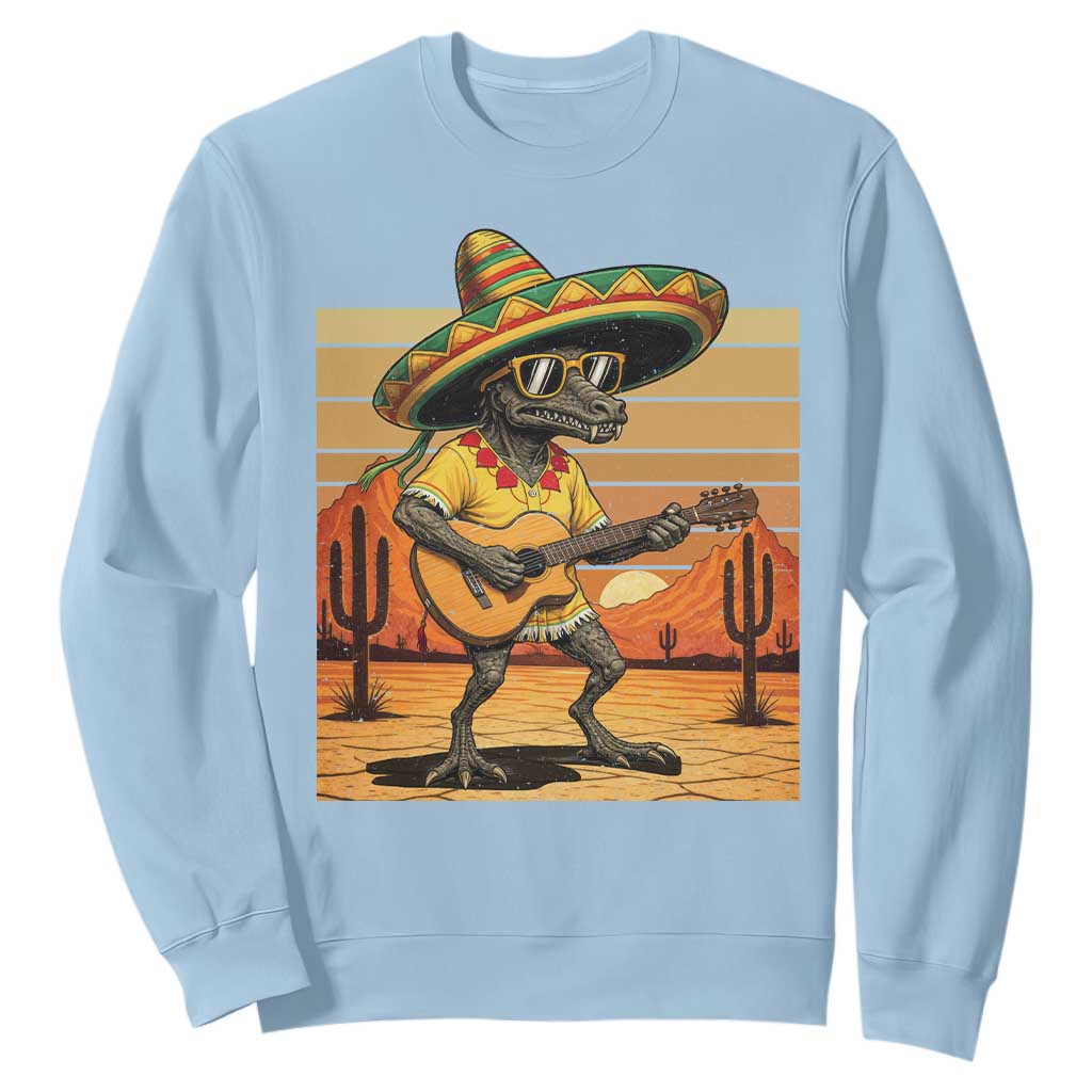 Funny Cinco De Mayo Chupacabra Sweatshirt Guitar Fiesta Gift TS12 Light Blue Print Your Wear