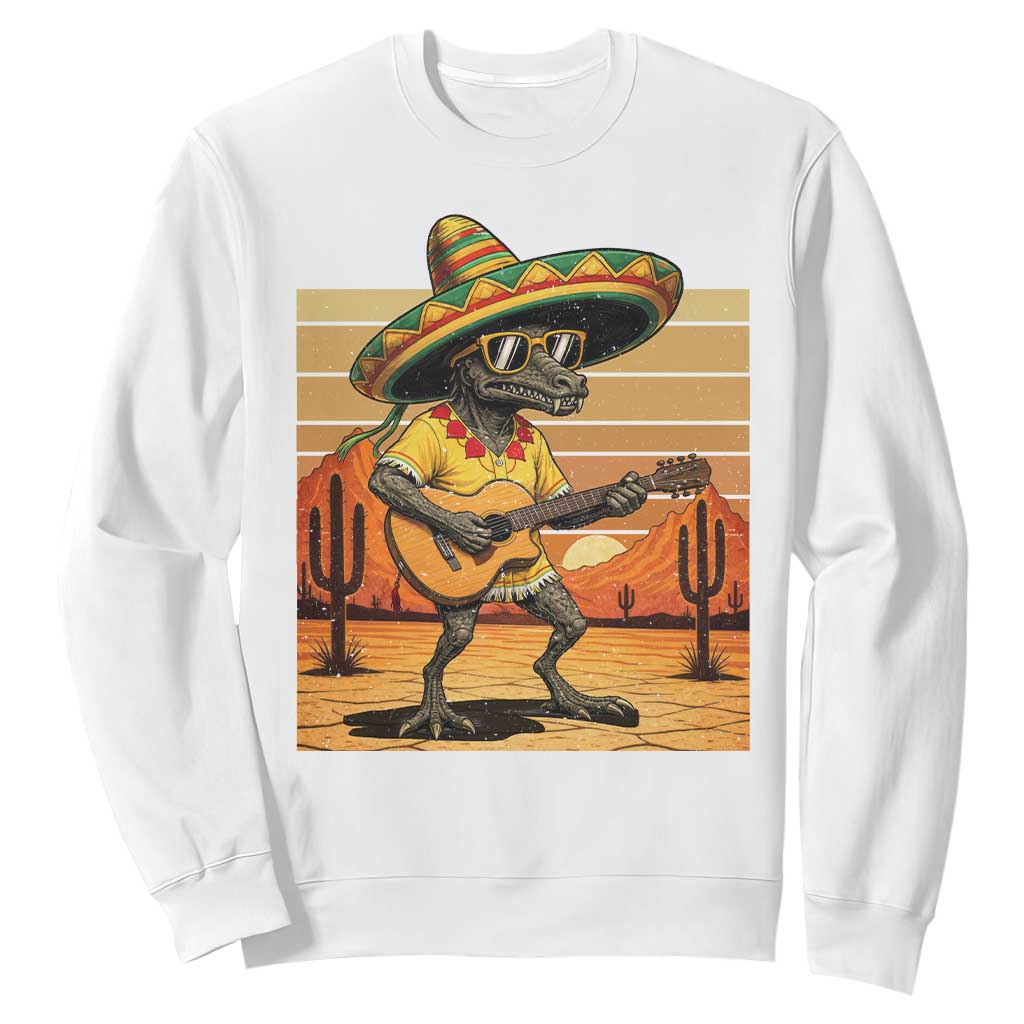 Funny Cinco De Mayo Chupacabra Sweatshirt Guitar Fiesta Gift TS12 White Print Your Wear