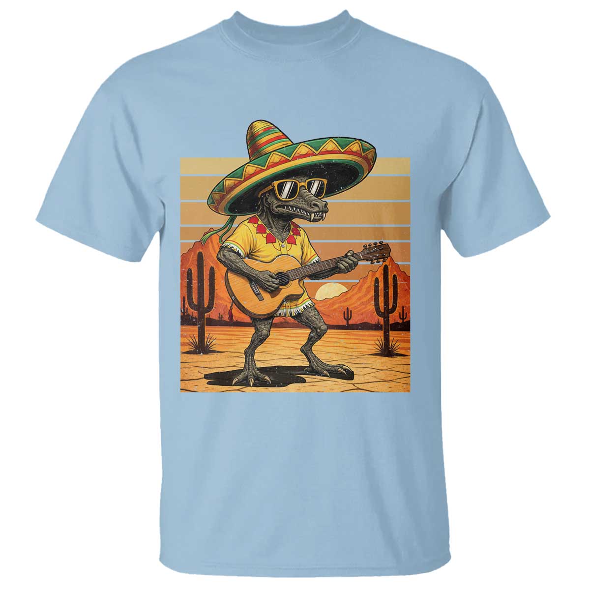 Funny Cinco De Mayo Chupacabra T Shirt Guitar Fiesta Gift TS12 Light Blue Print Your Wear