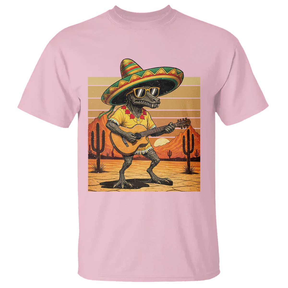 Funny Cinco De Mayo Chupacabra T Shirt Guitar Fiesta Gift TS12 Light Pink Print Your Wear
