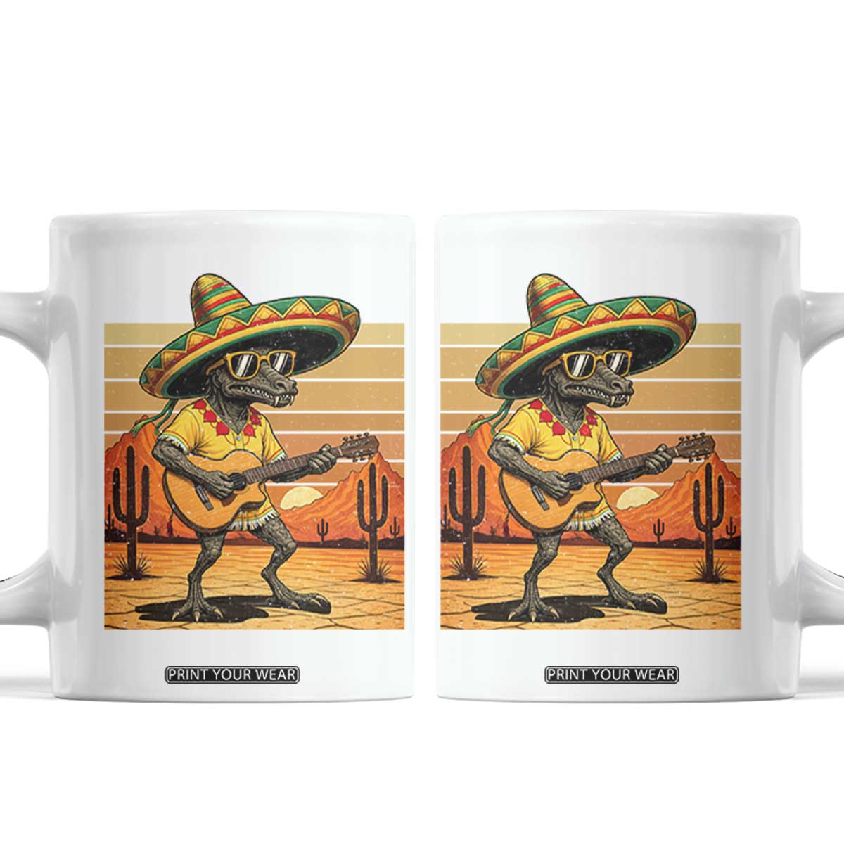 Funny Cinco De Mayo Chupacabra Coffee Mug Guitar Fiesta Gift TS12 White Print Your Wear