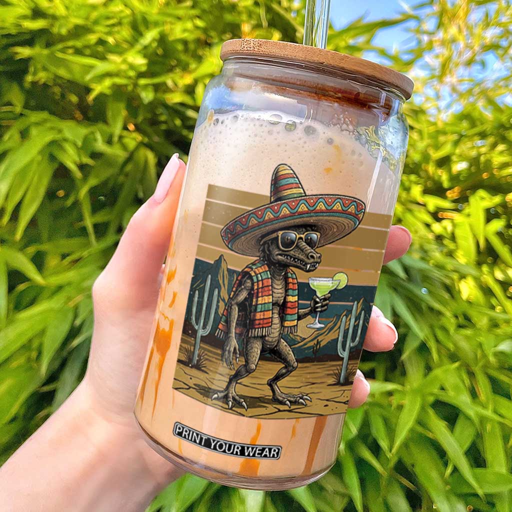 Funny Chupacabra Fiesta Glass Can Cinco De Mayo Gift TS12 White Print Your Wear