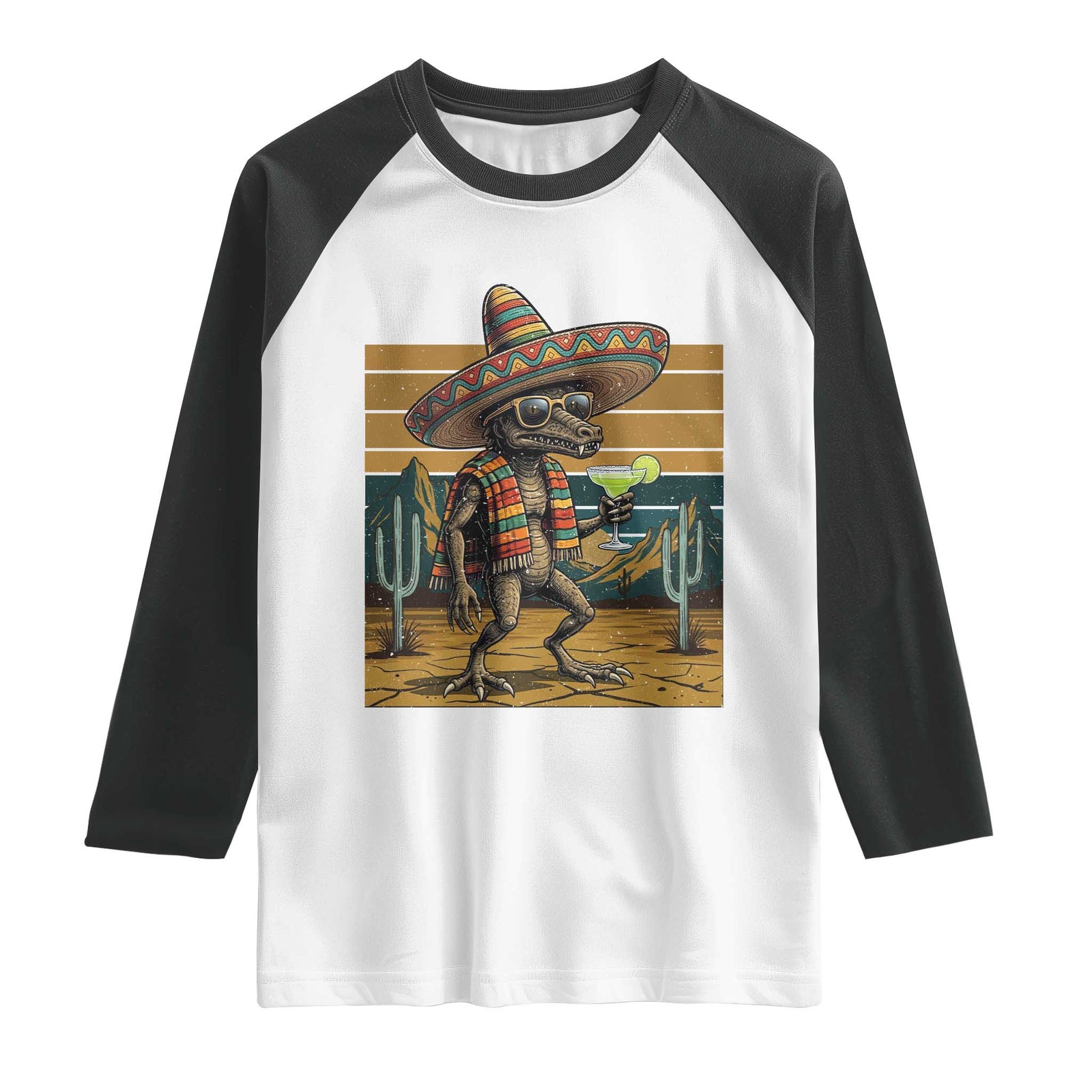 Funny Chupacabra Fiesta Raglan Shirt Cinco De Mayo Gift TS12 White Black Print Your Wear