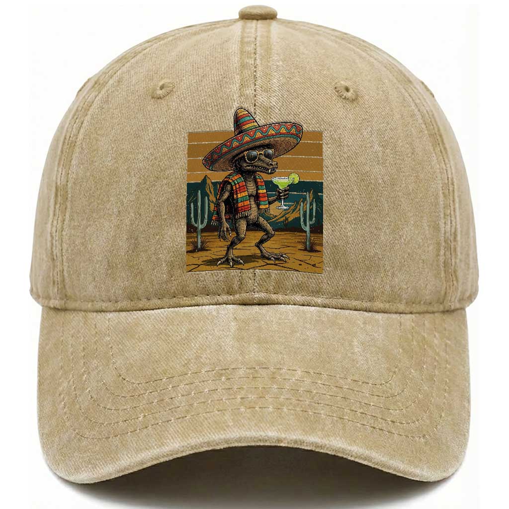 Funny Chupacabra Fiesta Washed Cotton Baseball Cap Cinco De Mayo Gift TS12 Print Your Wear
