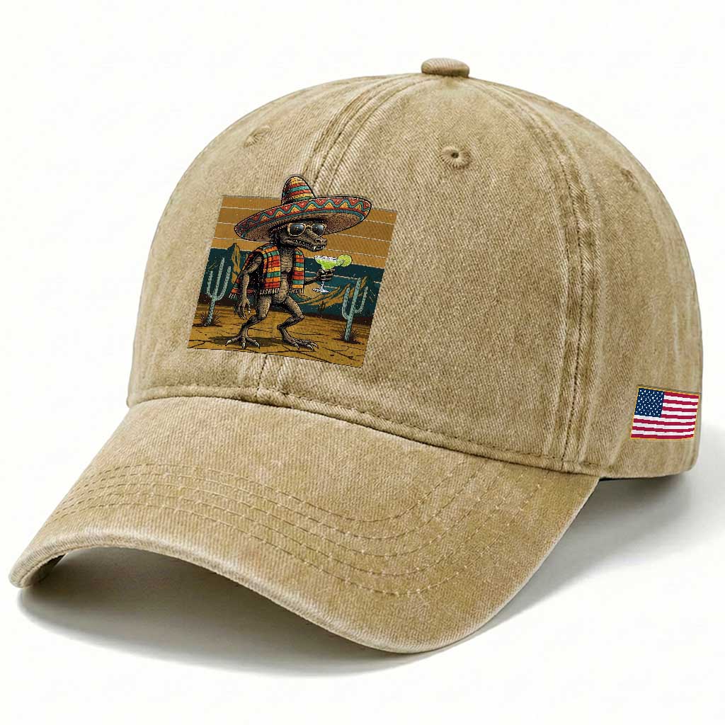 Funny Chupacabra Fiesta Washed Cotton Baseball Cap Cinco De Mayo Gift TS12 Print Your Wear