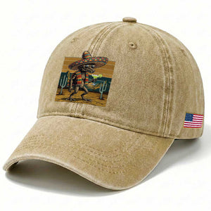 Funny Chupacabra Fiesta Washed Cotton Baseball Cap Cinco De Mayo Gift TS12 Print Your Wear