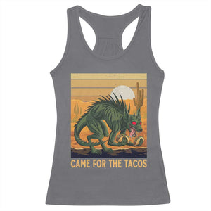 Funny Chupacabra Taco Lover Racerback Tank Top Came For The Tacos TS12 Charcoal Print Your Wear
