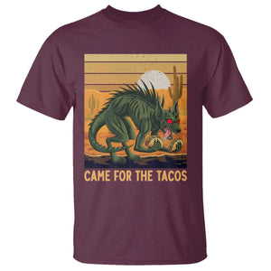 Funny Chupacabra Taco Lover T Shirt Came For The Tacos TS12 Maroon Print Your Wear