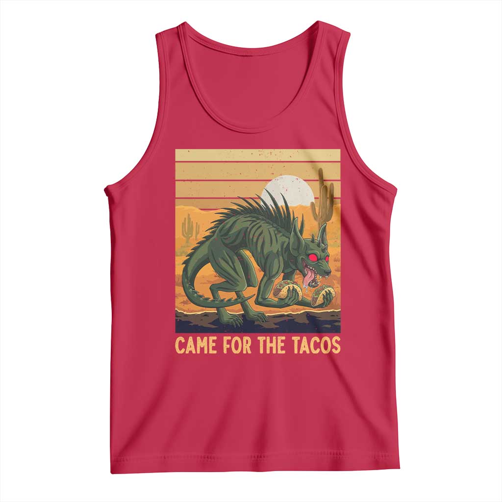 Funny Chupacabra Taco Lover Tank Top Came For The Tacos TS12 Red Print Your Wear