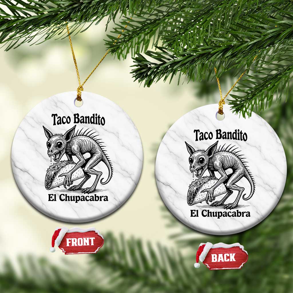 Funny Chupacabra Taco Bandito Ceramic Ornament Gift For Mexican Food Fan TS12 1pc White Marble Print Your Wear