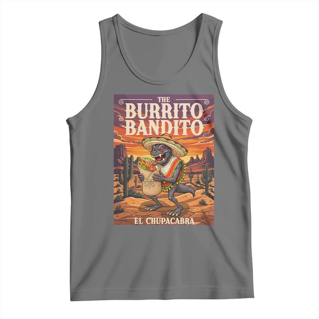 Funny El Chupacabra Burrito Bandito Tank Top Cinco De Mayo Gift TS12 Black Heather Print Your Wear