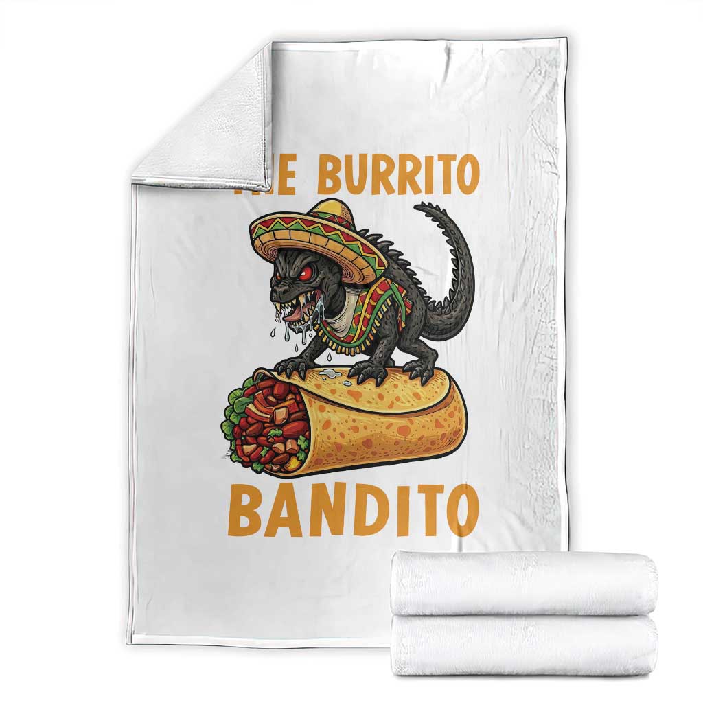 Funny Cinco De Mayo Chupacabra Throw Blanket The Burrito Bandito TS12 White Print Your Wear