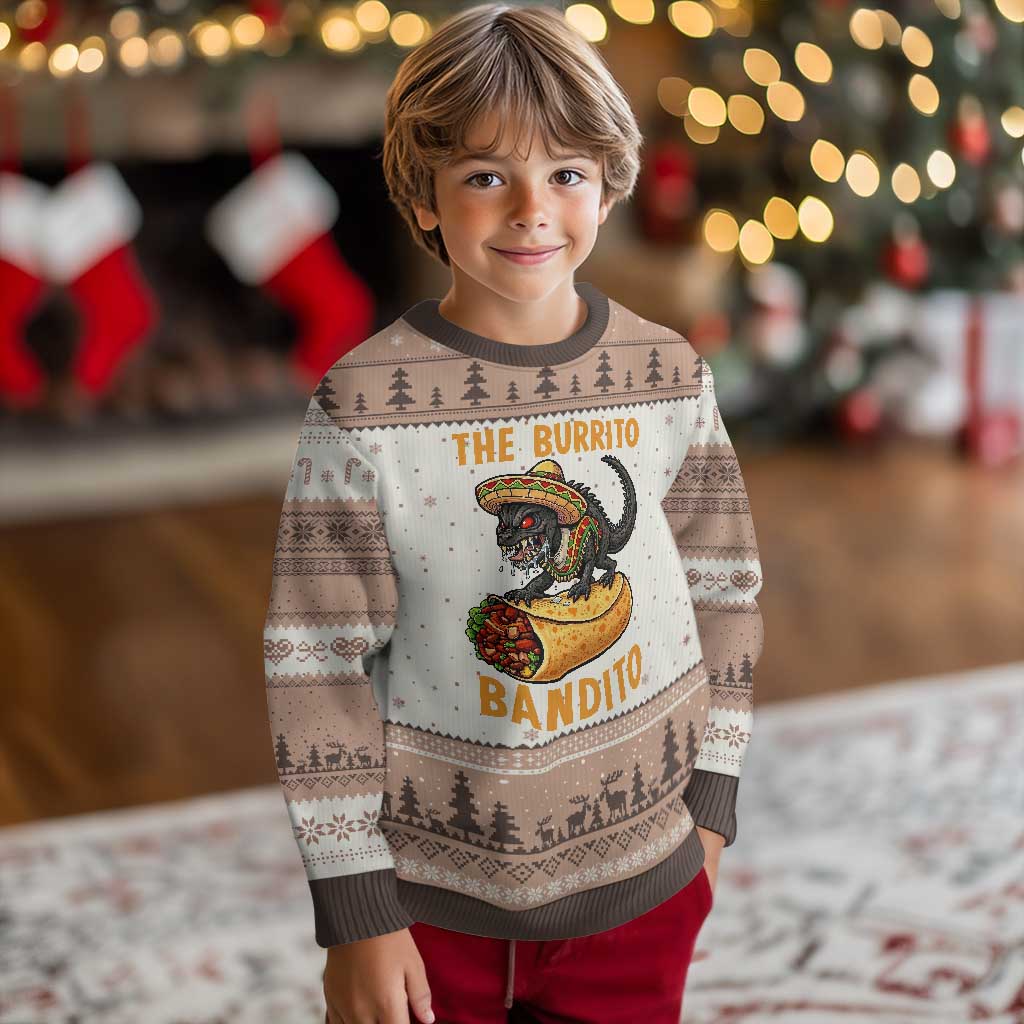 Funny Cinco De Mayo Chupacabra Ugly Christmas Sweater The Burrito Bandito TS12 Mocha Mousse Print Your Wear