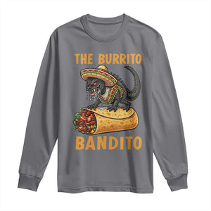 Funny Cinco De Mayo Chupacabra Long Sleeve Shirt The Burrito Bandito TS12 Charcoal Print Your Wear