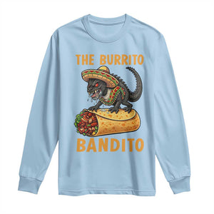 Funny Cinco De Mayo Chupacabra Long Sleeve Shirt The Burrito Bandito TS12 Light Blue Print Your Wear