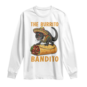 Funny Cinco De Mayo Chupacabra Long Sleeve Shirt The Burrito Bandito TS12 White Print Your Wear