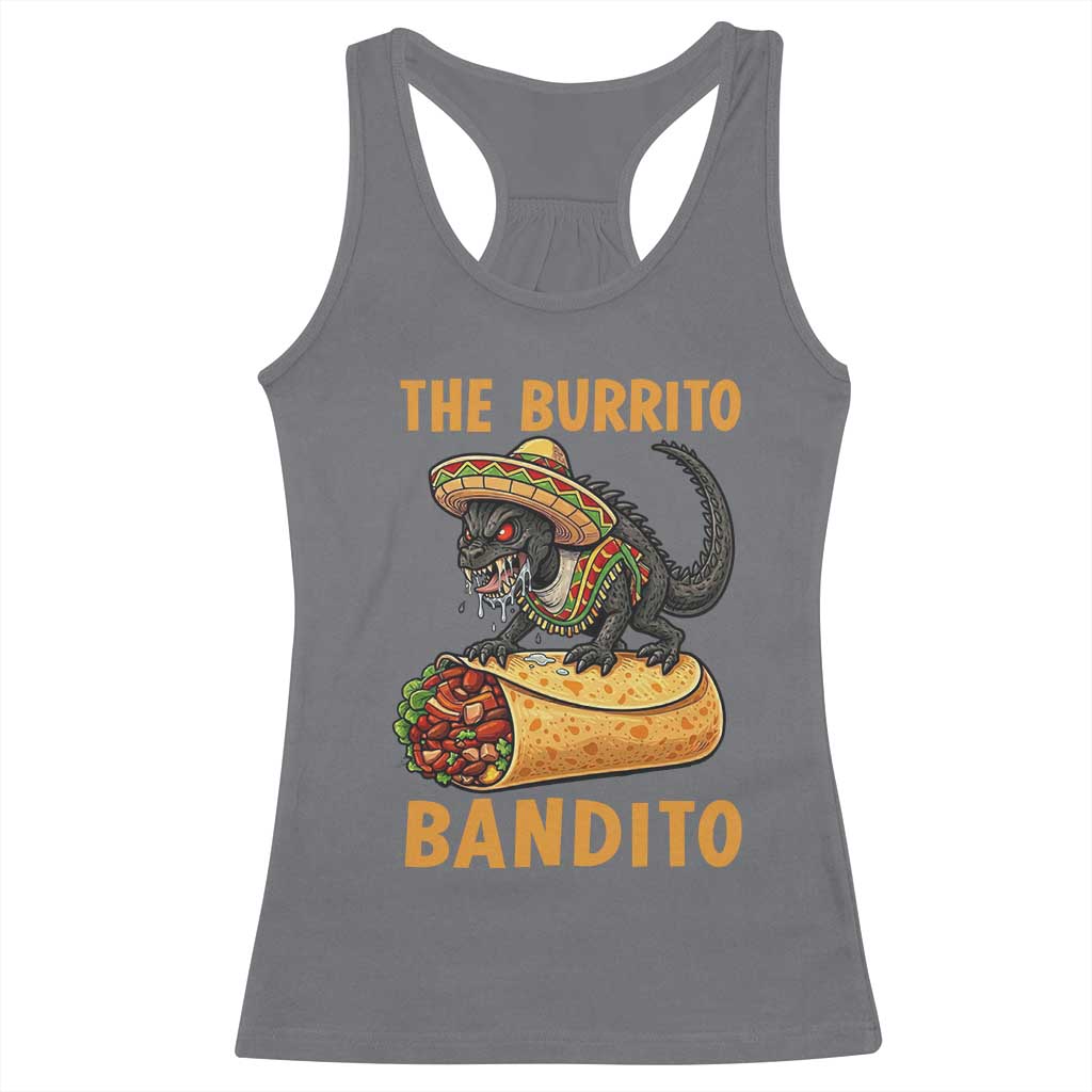 Funny Cinco De Mayo Chupacabra Racerback Tank Top The Burrito Bandito TS12 Charcoal Print Your Wear