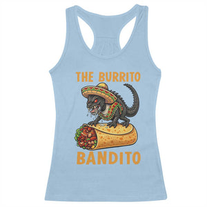 Funny Cinco De Mayo Chupacabra Racerback Tank Top The Burrito Bandito TS12 Light Blue Print Your Wear