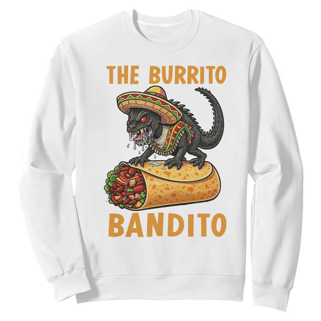 Funny Cinco De Mayo Chupacabra Sweatshirt The Burrito Bandito TS12 White Print Your Wear