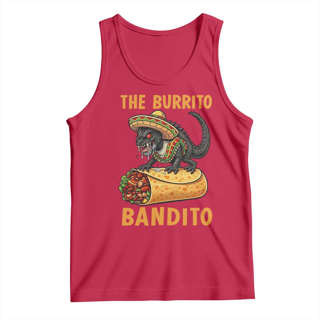 Funny Cinco De Mayo Chupacabra Tank Top The Burrito Bandito TS12 Red Print Your Wear