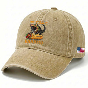 Funny Cinco De Mayo Chupacabra Washed Cotton Baseball Cap The Burrito Bandito TS12 Print Your Wear