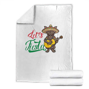 Funny Cinco De Mayo Chupacabra Throw Blanket Lets Fiesta TS12 Black Print Your Wear