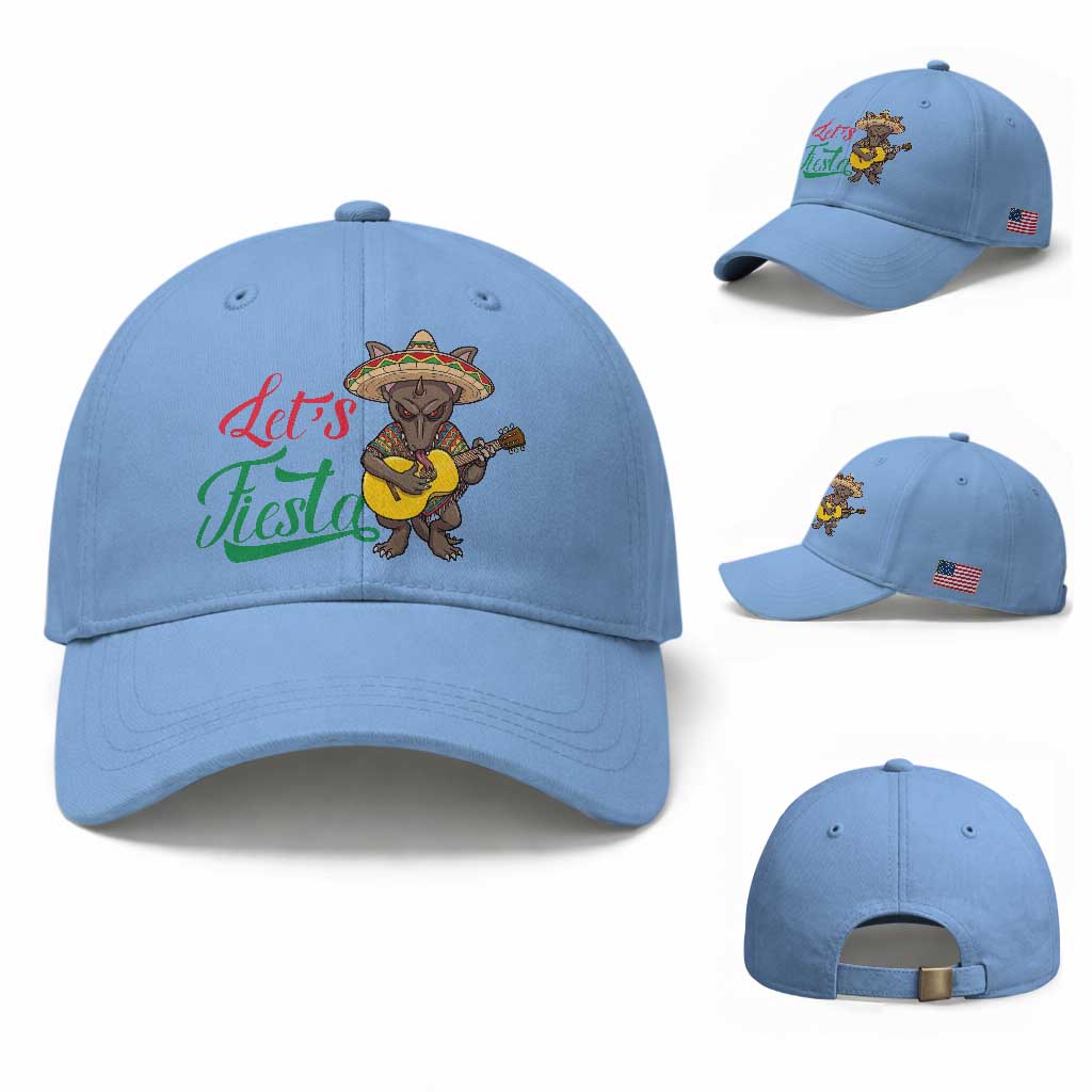 Funny Cinco De Mayo Chupacabra Baseball Cap Lets Fiesta TS12 Baseball Cap Universal Fit Light Blue Print Your Wear