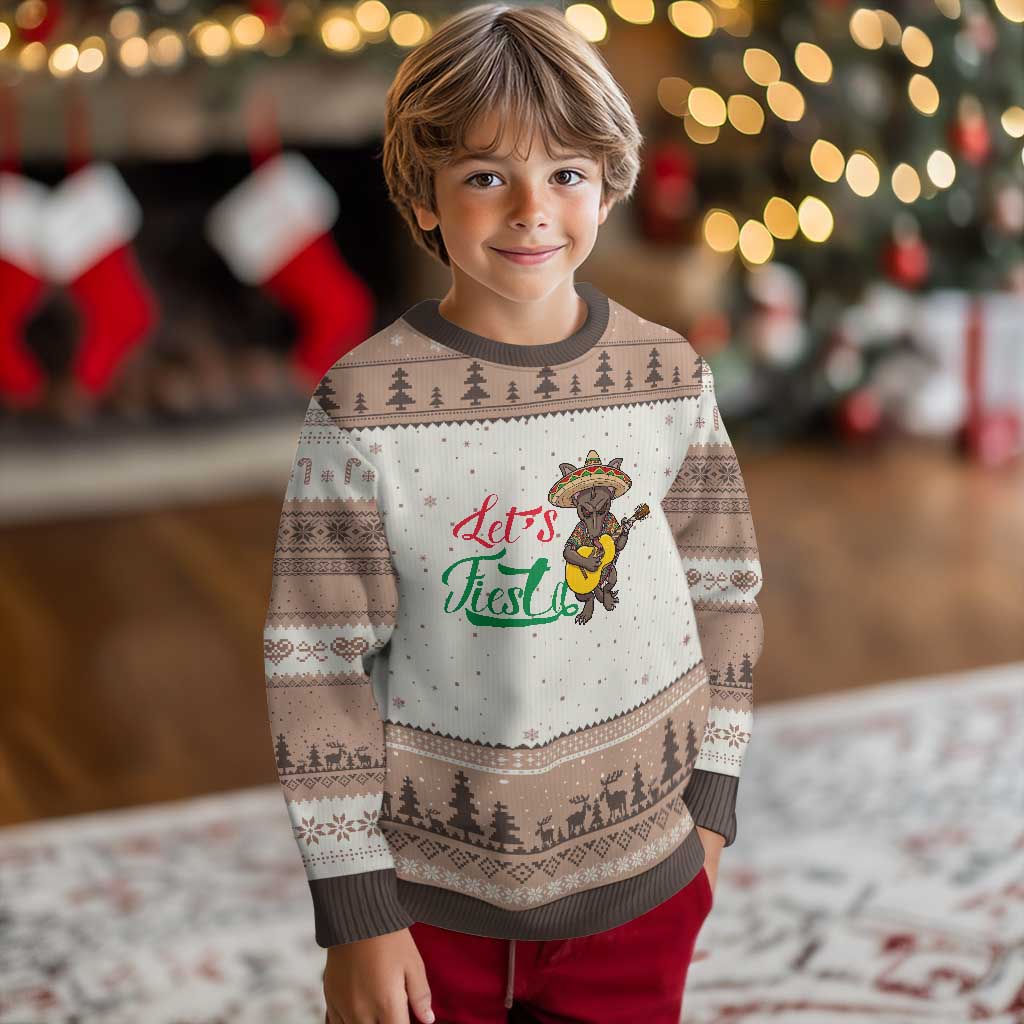Funny Cinco De Mayo Chupacabra Ugly Christmas Sweater Lets Fiesta TS12 Mocha Mousse Print Your Wear