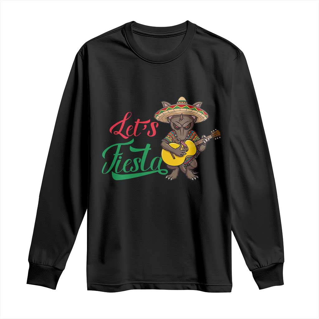 Funny Cinco De Mayo Chupacabra Long Sleeve Shirt Lets Fiesta TS12 Black Print Your Wear