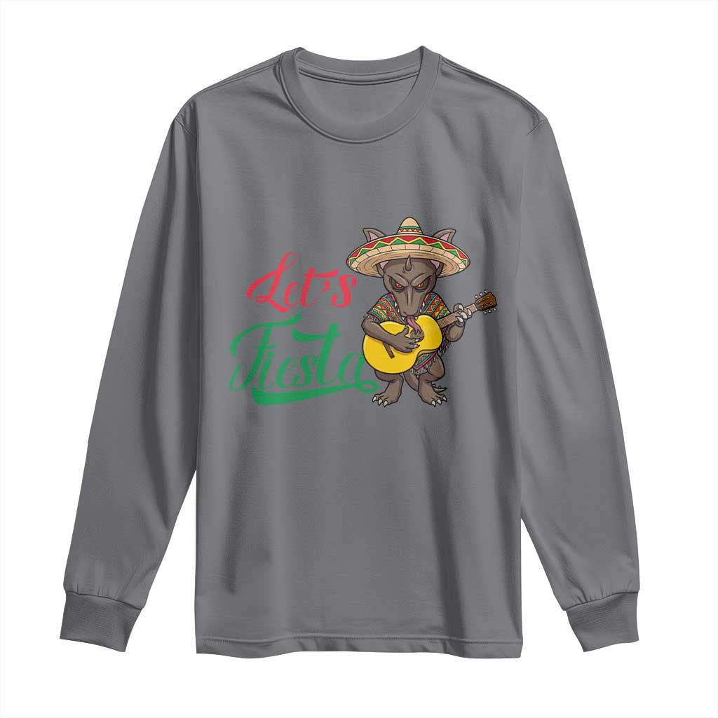 Funny Cinco De Mayo Chupacabra Long Sleeve Shirt Lets Fiesta TS12 Charcoal Print Your Wear