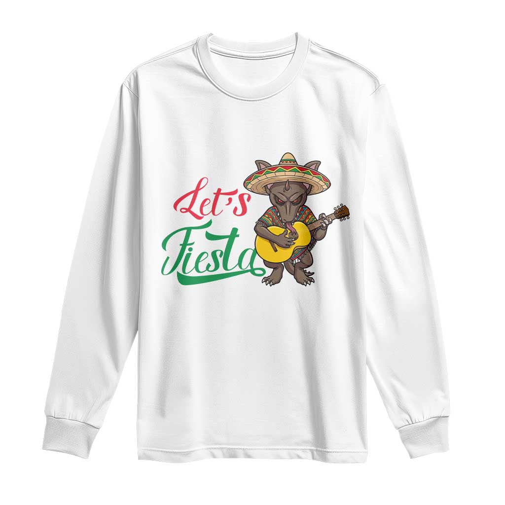 Funny Cinco De Mayo Chupacabra Long Sleeve Shirt Lets Fiesta TS12 White Print Your Wear