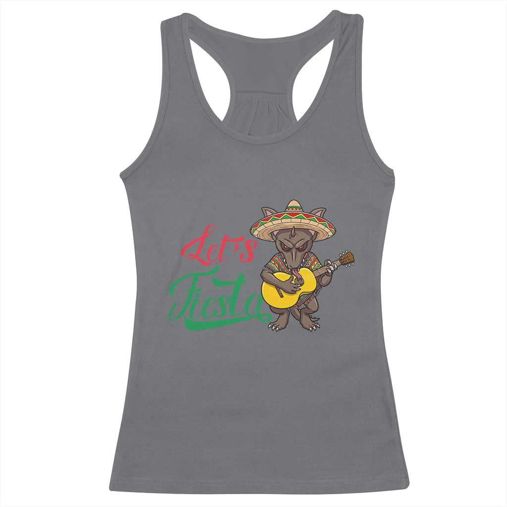 Funny Cinco De Mayo Chupacabra Racerback Tank Top Lets Fiesta TS12 Charcoal Print Your Wear