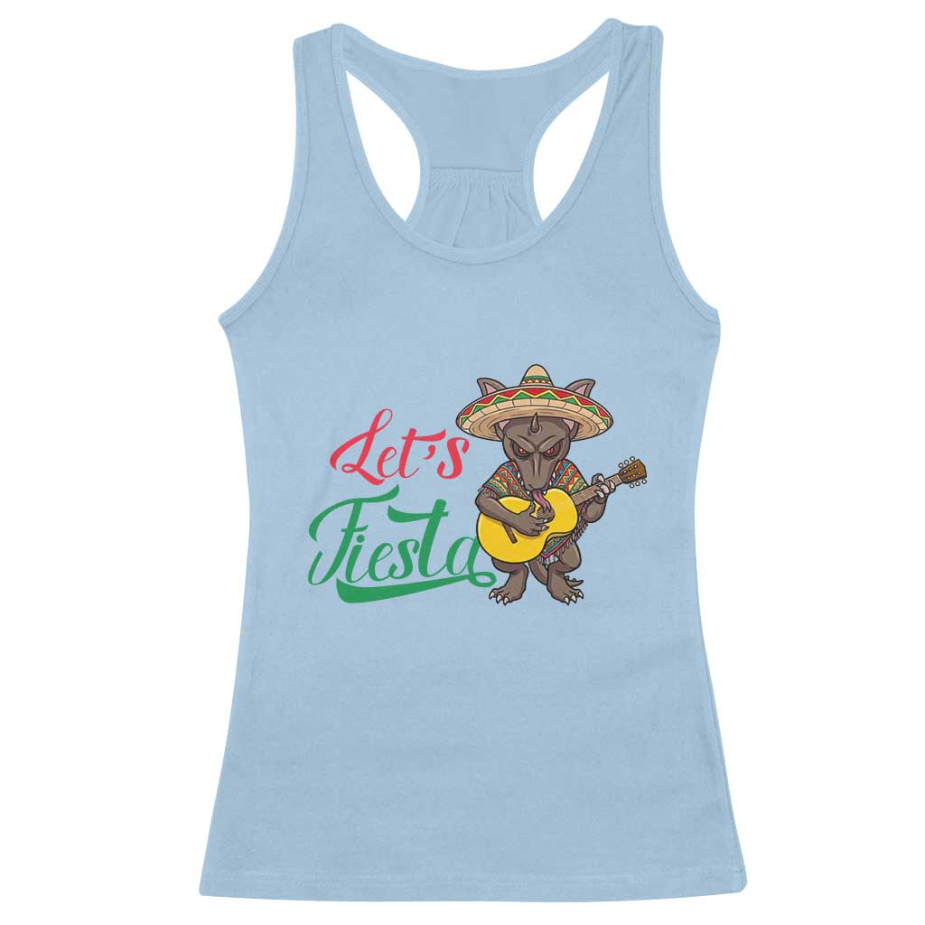 Funny Cinco De Mayo Chupacabra Racerback Tank Top Lets Fiesta TS12 Light Blue Print Your Wear