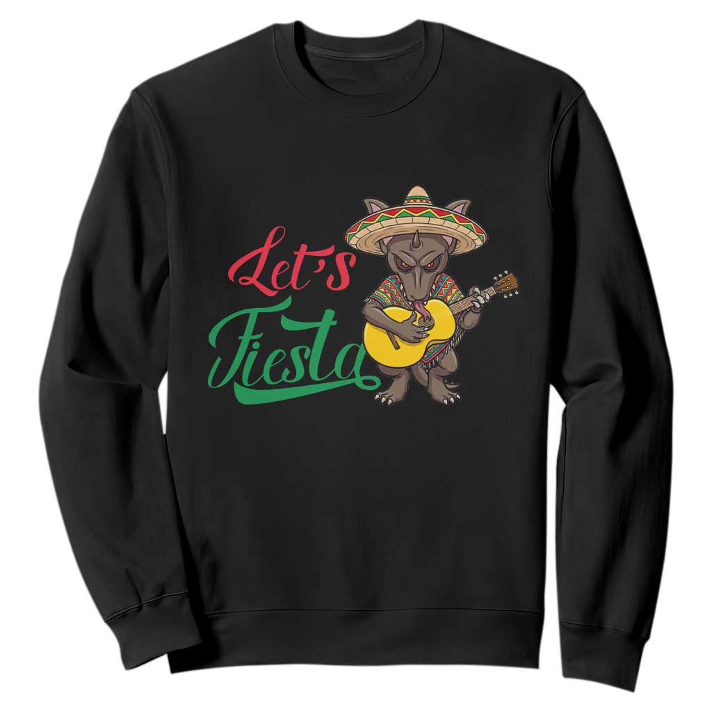 Funny Cinco De Mayo Chupacabra Sweatshirt Lets Fiesta TS12 Black Print Your Wear