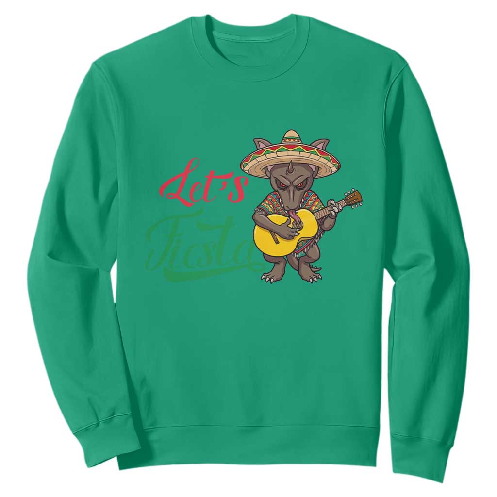 Funny Cinco De Mayo Chupacabra Sweatshirt Lets Fiesta TS12 Irish Green Print Your Wear