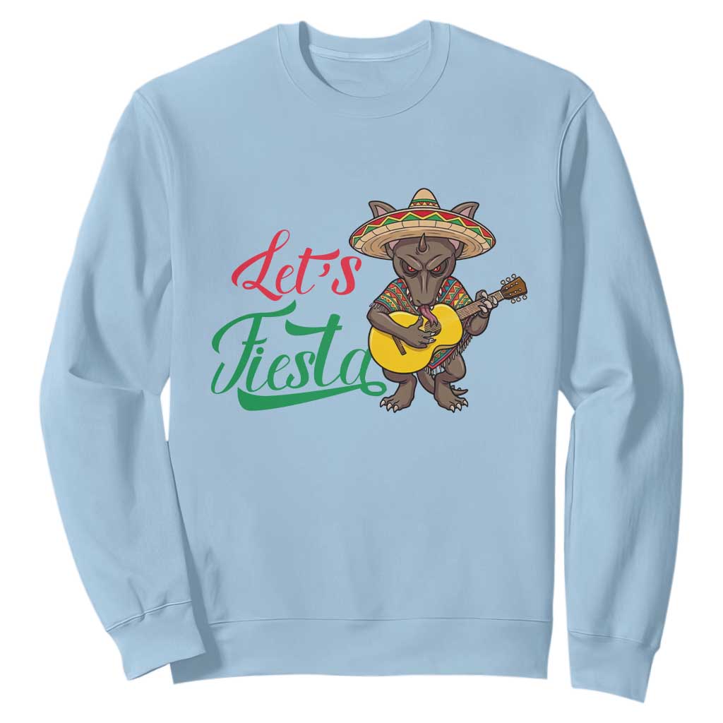 Funny Cinco De Mayo Chupacabra Sweatshirt Lets Fiesta TS12 Light Blue Print Your Wear