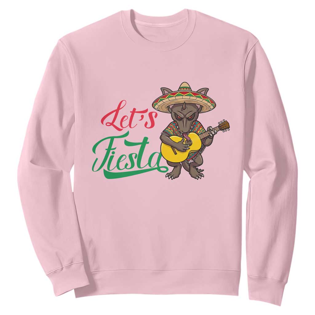 Funny Cinco De Mayo Chupacabra Sweatshirt Lets Fiesta TS12 Light Pink Print Your Wear