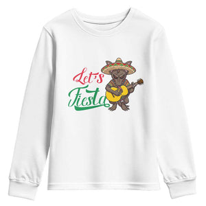 Funny Cinco De Mayo Chupacabra Youth Sweatshirt Lets Fiesta TS12 White Print Your Wear