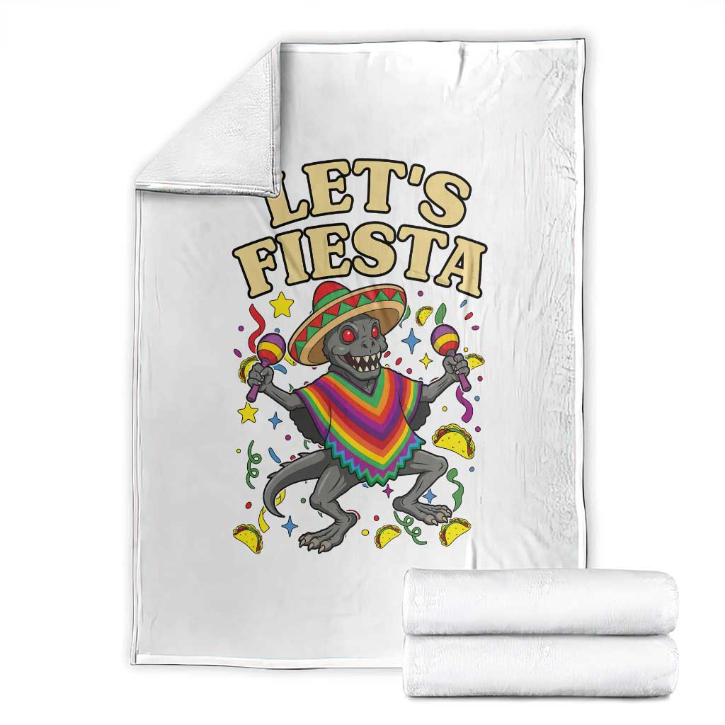 Funny Chupacabra Lets Fiesta Throw Blanket Cinco De Mayo Gift TS12 White Print Your Wear
