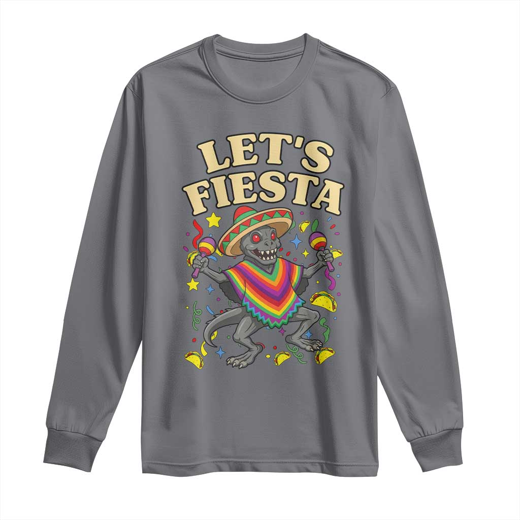 Funny Chupacabra Lets Fiesta Long Sleeve Shirt Cinco De Mayo Gift TS12 Charcoal Print Your Wear