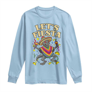 Funny Chupacabra Lets Fiesta Long Sleeve Shirt Cinco De Mayo Gift TS12 Light Blue Print Your Wear