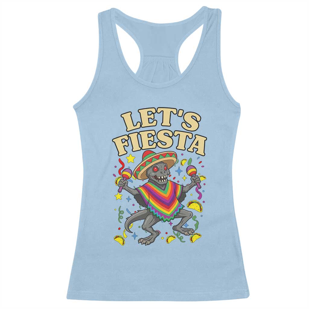 Funny Chupacabra Lets Fiesta Racerback Tank Top Cinco De Mayo Gift TS12 Light Blue Print Your Wear